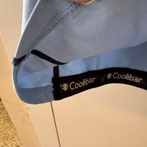 Coolibar UPF 50+ Sun Protection Women’s Fitted Top Size Large Blue Stretch - Picture 4 of 5